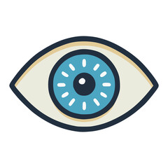 eye human organ flat color vector illustration template design