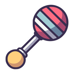 rattle toy for baby flat color vector illustration template design