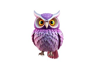 Obraz premium Happy cute owl cartoon 3d rendering illustration