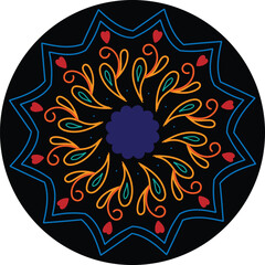 mandala design with silhouette vector art