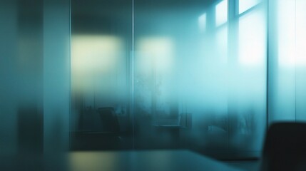 Abstract Blurry Indoor Office Space with Soft Light and Lines