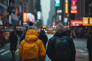 Fototapeta premium Travelers in new city