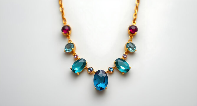 necklace with blue gems
