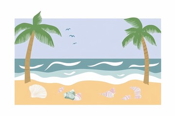 Obraz premium Tropical Beach Paradise Scene