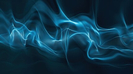 Obraz premium Sleek and smooth silk satin fabric in a rich navy blue color, presented against an abstract dark and elegant background that offers ample space for design. This fabric exudes a sense of sophistication