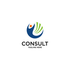 accounting and consulting business logo design vector template	