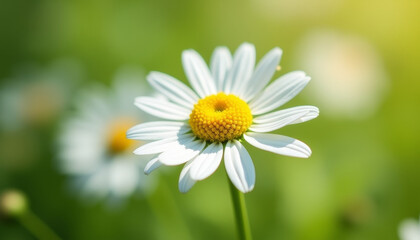 Fototapeta premium White Daisy Flower with Yellow Center