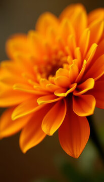 Orange Dahlia Macro Photography