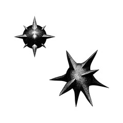 old spiked balls hand drawing vector isolated on background.