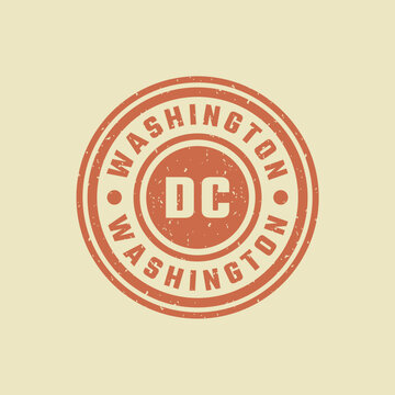 Washington stamp badge in retro style