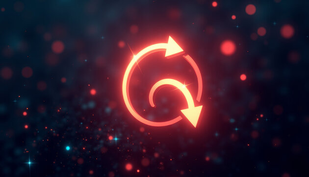 Glowing Circular Arrow for Data Backup Process