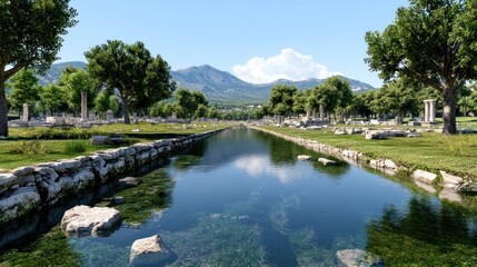 Obraz premium Ancient Canal and Ruins
