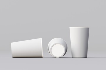 Coffee cups made from paper Just insert your logo.  On a white background, 3D