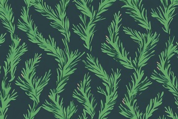 Fototapeta premium pattern of lush green pine branches set against dark background