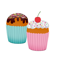 トッピングされたカップケーキ
