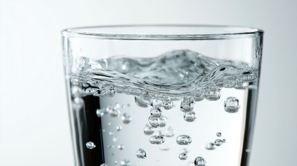 glass of water ,Full depth of field, isolated on white background