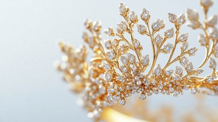 Fototapeta premium Golden crown ,Full depth of field, isolated on white background