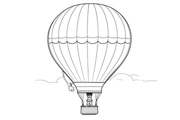 Naklejka premium Air balloon sketch aircraft vehicle.