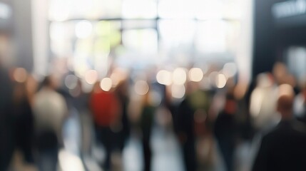 Blurred Background of Business People in Office Conference Setting