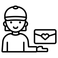 편지 배달하는 집배원 아이콘