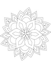 adults and kids flower mandala coloring book