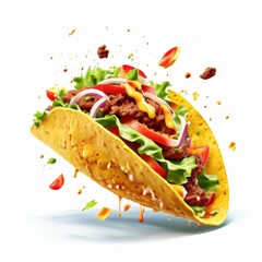 the AI Image Generator, Delicious Crispy Taco With Fresh Ingredients