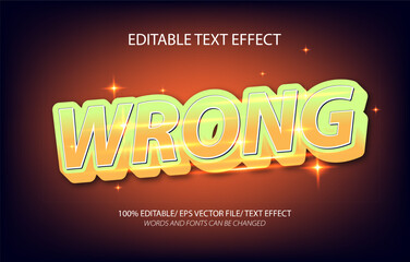Fototapeta premium Wrong editable text effect, 3D editable text template. 
