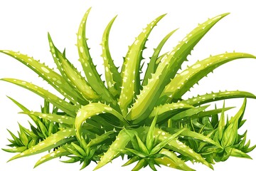 Fototapeta premium Vibrant Aloe Vera Plant Illustration