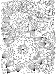 Zentangle Flowers Coloring Pages