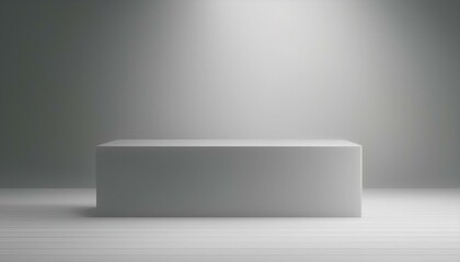 A minimalist display platform illuminated by soft light, emphasizing simplicity and elegance in a neutral environment.