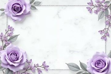 A soft lavender and silver floral wedding invitation template