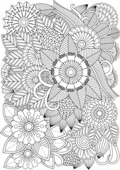 Zentangle Flowers Coloring Pages