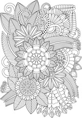 Zentangle Flowers Coloring Pages