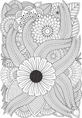 Zentangle Flowers Coloring Pages