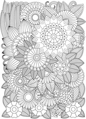 Zentangle Flowers Coloring Pages