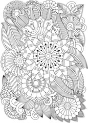 Zentangle Flowers Coloring Pages