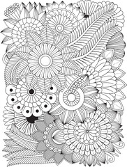 Zentangle Flowers Coloring Pages