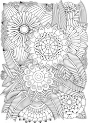 Zentangle Flowers Coloring Pages
