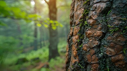 Obraz premium Close Up of Tree Bark in a Forest