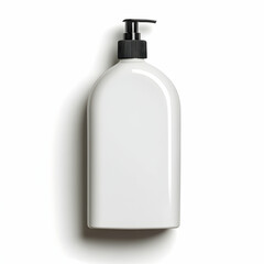 White Pump Bottle Mockup, dispenser, container, packaging, template, blank