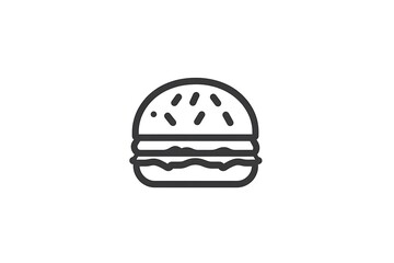 Fototapeta premium Simple Line Art Burger Illustration