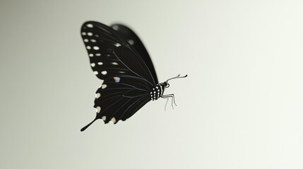 Obraz premium Black and White Butterfly in Flight