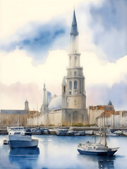 Le Havre French Landscape Painting Illustration Art