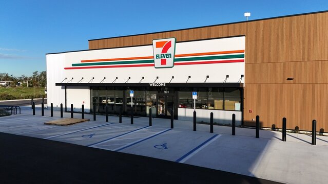 newly constructed 7-Eleven store and gas station