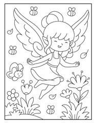 Beautiful fairy coloring pages for kids