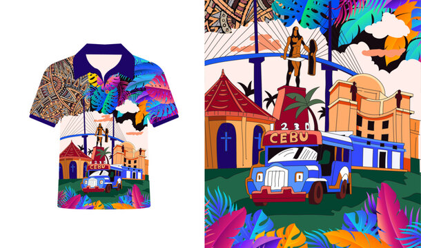 Sinulog Cebu: Cultural Editable Vector Design and shirt mockup