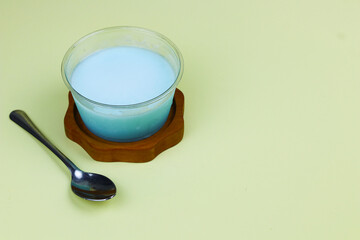 Silky pudding in a cup with isolated background.
