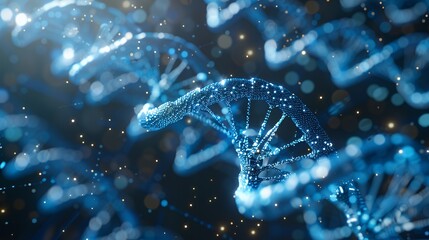 DNA Double Helix in Blue