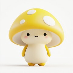 Cute yellow mushroom-shaped character. Game, Cute character, Blind box toy, Soft design.Toy, Advertising