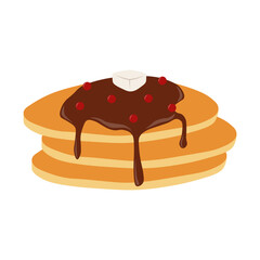 National Pancake Day Celebration. Vector Illustration in Cartoon Style.